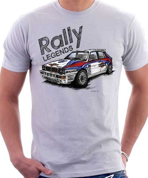 

summer 2020 short sleeve large size rally legend lancia delta integrale car grey and charcoal t-shirt sport hooded sweatshirt hoodie