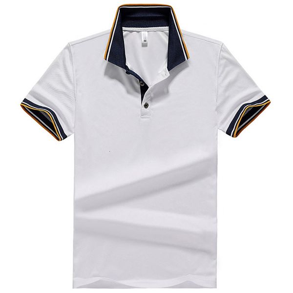 

plus size 7xl 8xl summer short sleeve shirt men fashion casual slim breathable solid color business men's polo shirts, White;black