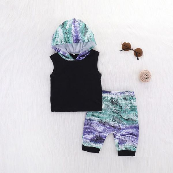 

boys sleeveless camouflage hat one piece camouflage printed pants two piece set clothes set cool baby nice materia 2020 new1, White