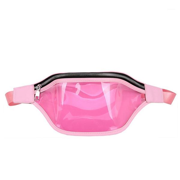 

transparent pvc solid waist bag ladies fanny pack fashion waterproof beach bag zipper high capacity phone money bum female1