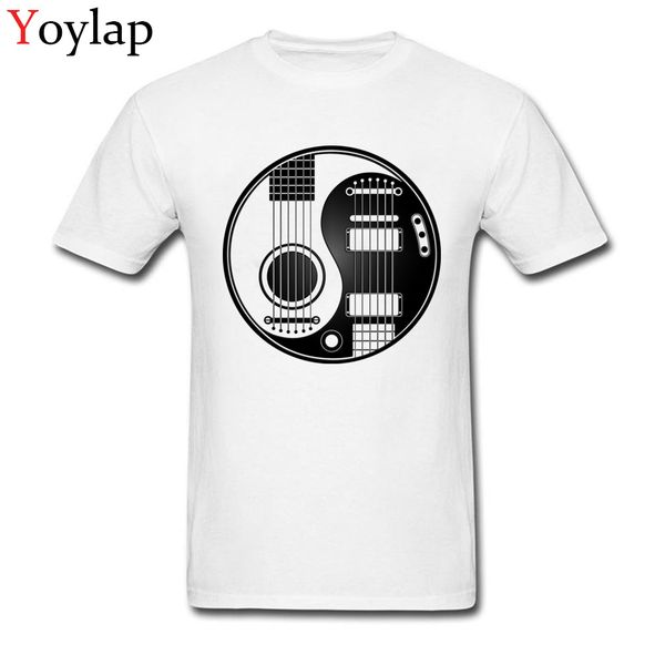 

sport print acoustic electric guitars yin yang t shirts men cool design short sleeve o neck 100% cotton t-shirt
