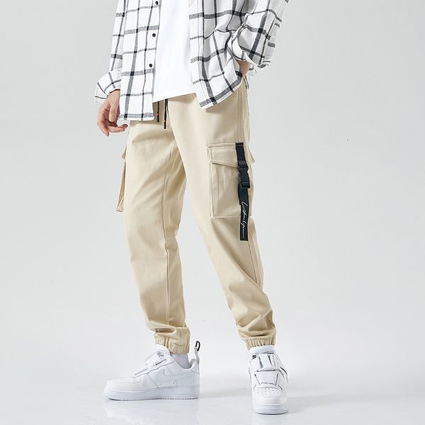 

2021 new hip hop streetwear sport spring harem rock load pocket fashionable men fashion runners skate pants nmu4, Black