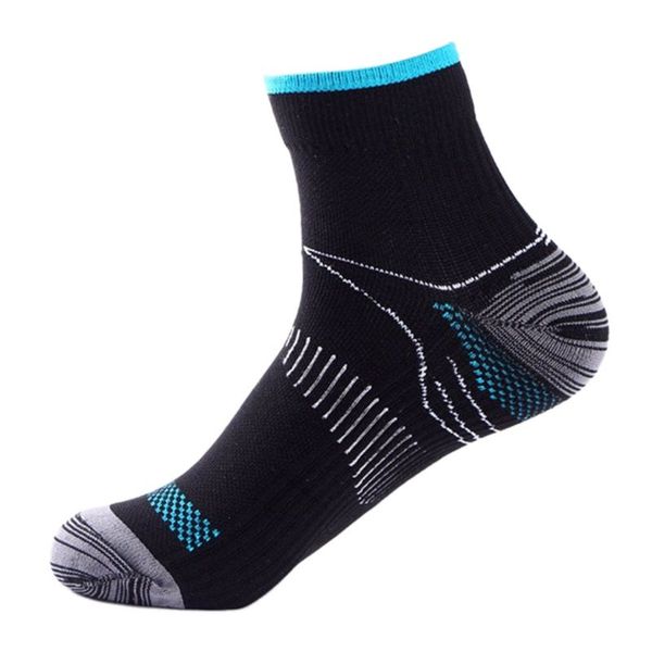 

1 pair mens plantar fasciitis elastic compression low cut short ankle socks arch support athletic gym sports running breathable, Black