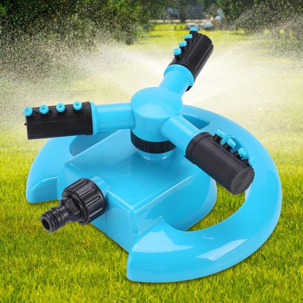 

watering equipments 360 degree lawn sprinkler garden sprinklers water durable rotary three arm (blue)