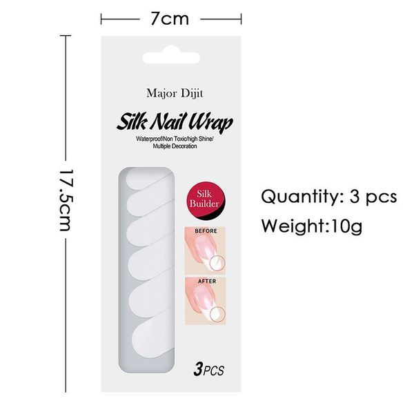 

3pc/set silk fiber builder wrap nail for nail art uv gel quick extension nail form white non-woven silks tip diy sal sqcuje, Black