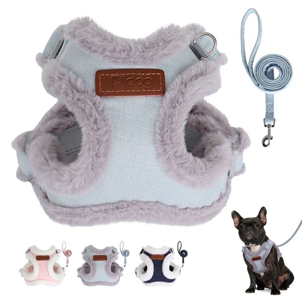 

winter dog harness assembly, soft padded vest, no zipper, adjustable, lead belt