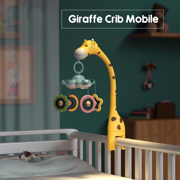 Проекция CRIB Bell Toy с музыкальным освещением 0-12 месяцев Многофункциональная вращающаяся устойчивый кроватей для резинки Bell LJ201114