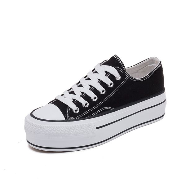 

spring muffin women's shoes thick bottom new casual female vulcanize shoe black lace up fashion girl sneakers with platform 201109