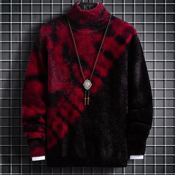 

fjun 2020 turtleneck sweater men clothing new fall winter knitwear thick pullover men fashion high neck soft warm pull homme, White;black