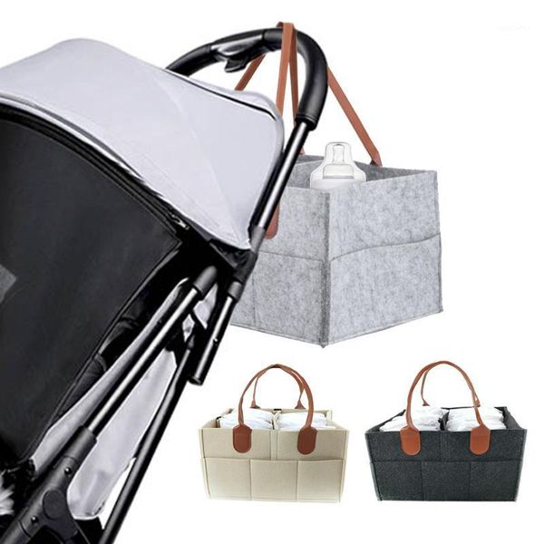 

storage bags infant diaper bag with handle baby felt nursery organizer large pocket basket caddy changing nappy kids carrier1