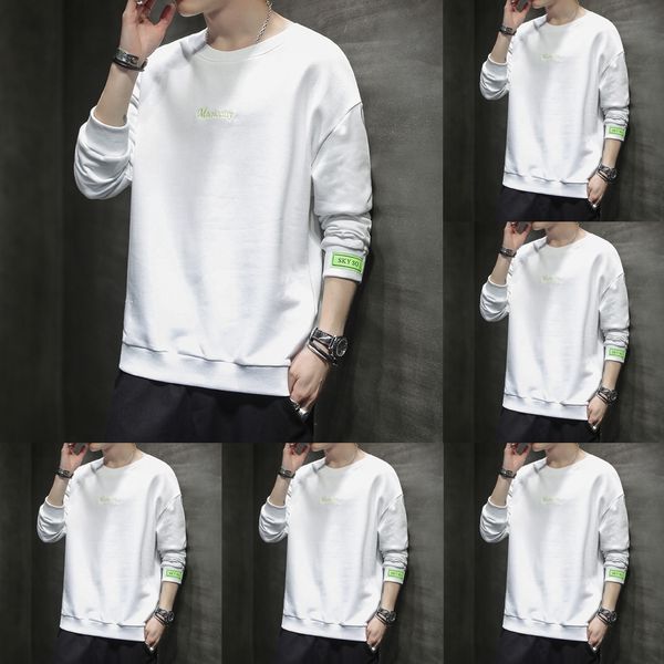 

8idon 2020 spring and autumn casual sweatersweater new men's round neck autumn loose sweater clothing versatile q0tqg, Black