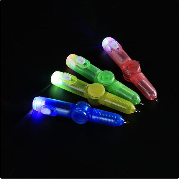 

gifts plastic mini colorful flash gyro rotated luminous led light pen creative multi function children hand spinner fidget toys pen