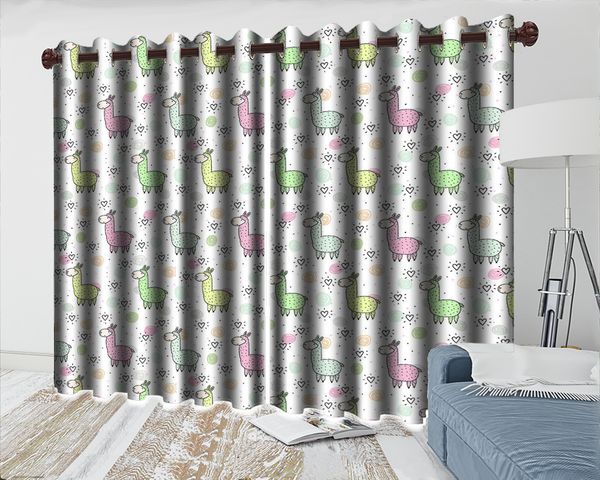 

3d curtain window 3d european style curtains cartoon donkey living room bedroom beautifully decorated 3d curtains