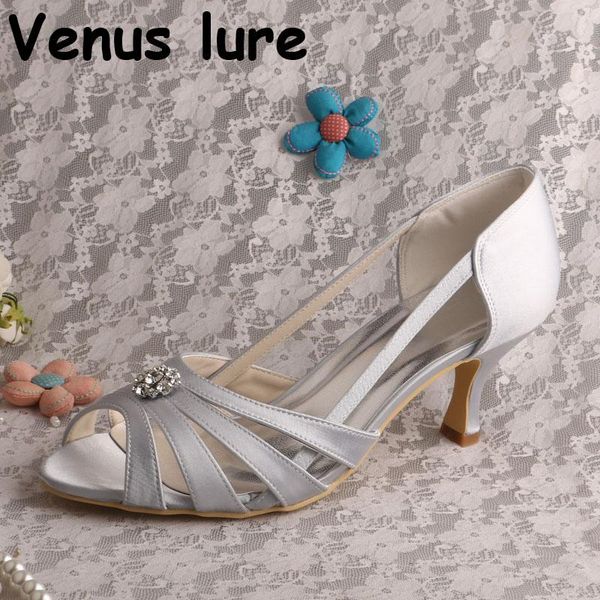 

peep toe prom shoes silver shoes for weddings mid heel women summer pumps, Black