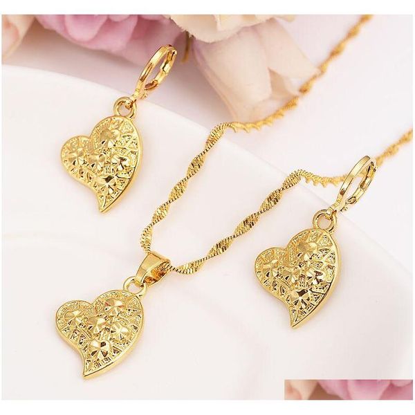 

diagonal five stars heart pendant necklaces earring romantic jewelry 24 k fine gold gf womens gift girlfriend wife gifts ptglq, Silver