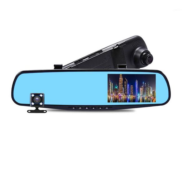 

car dvr dvrs hd 1080p camera auto 4.3 inch rearview mirror digital video recorder dual lens registratory camcorder can set language1