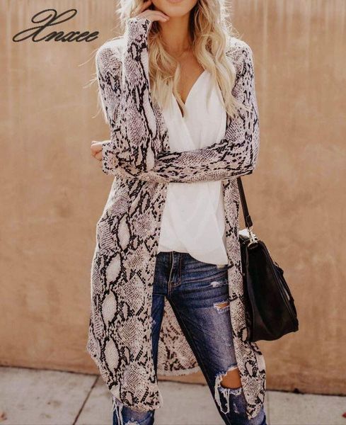 

xnxee women casual leopard spring loose blouse cardigan coat thin long outwear, Black;white