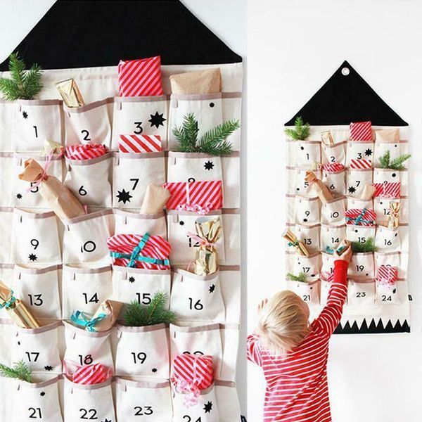 

16/24 pockets calendar storage bag wall hanging alphanumeric canvas bag portable home decoration storage fp81