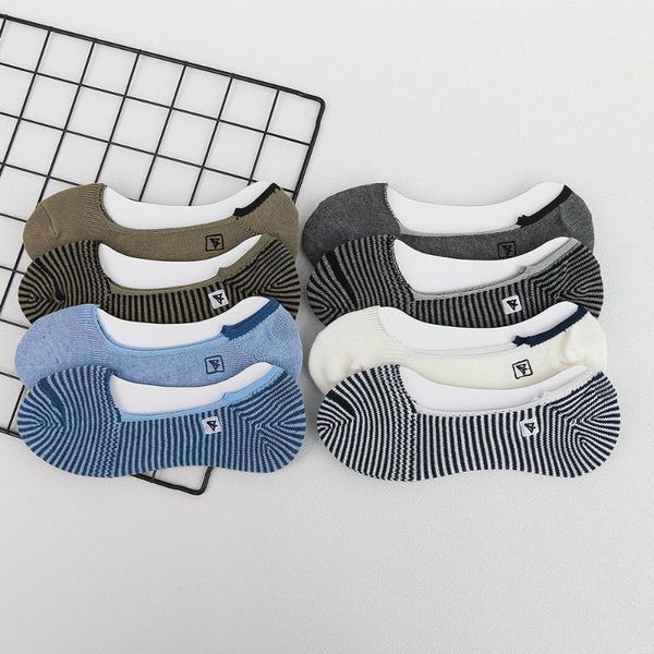 

men's boat socks shallow socks college korean four seasons cotton non-slip plastic japanese invisible sport fashiona1, Black