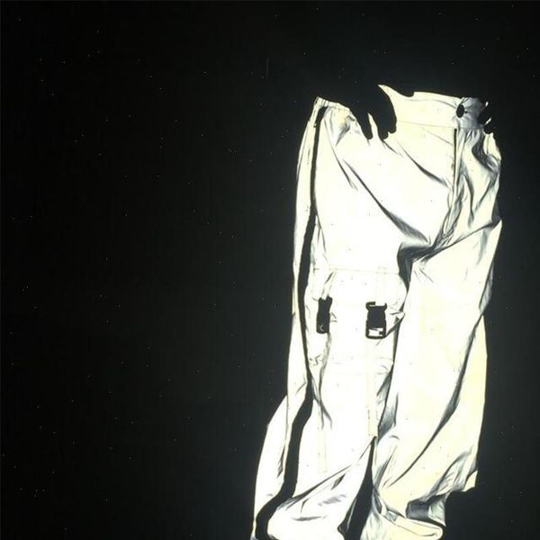 

flash reflective jogger pants 2021 autumn winter mens casual gray solid streetwear trousers fashion clothes g4 drop shipping, Black