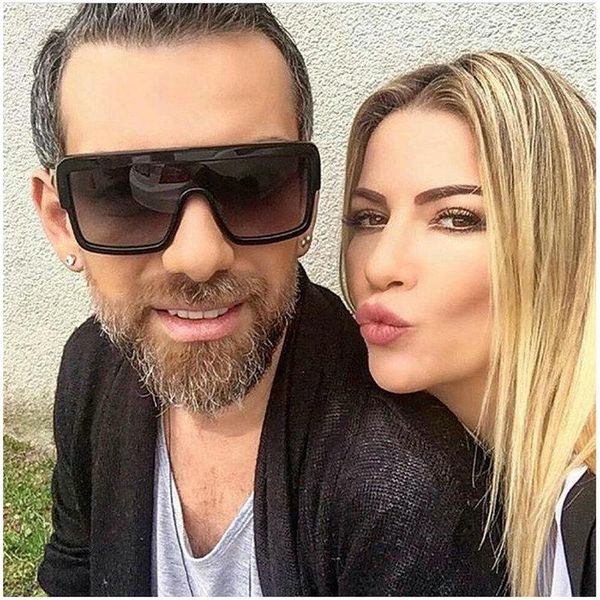 

sunglasses oversize black design vintage gradient lens female male shield retro rectangle shades fml, White;black