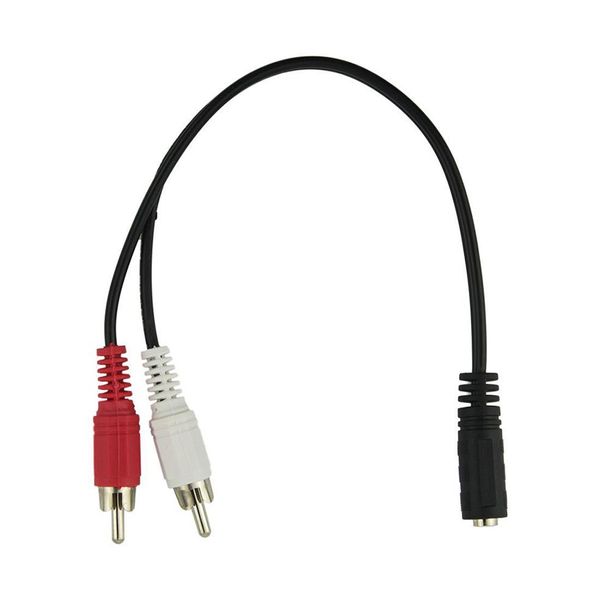 FASDGA 2 X RCA Erkek 1 x 3.5mm Stereo Kadın Kabloları Y kablosu Yeni A14