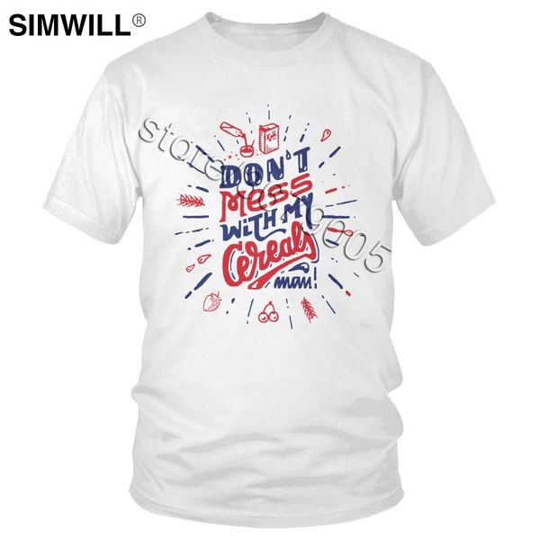 

stylish dont' mess with my cereals man tee for print streetwear short sleeved funny quote sport hooded sweatshirt hoodie men t shirt