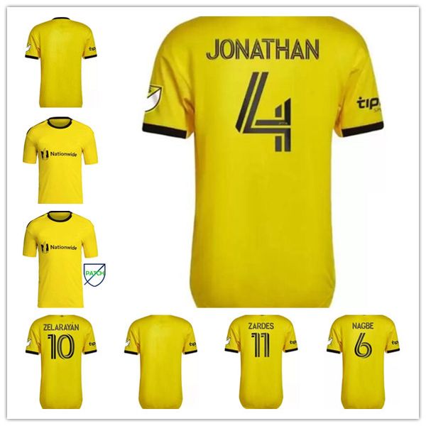 

mls 22 23 columbus soccer jerseys home yellow 2022 2023 jonathan nagbe zardes zelaryan zelarayan football shirt fan version new logo black g, Black;yellow