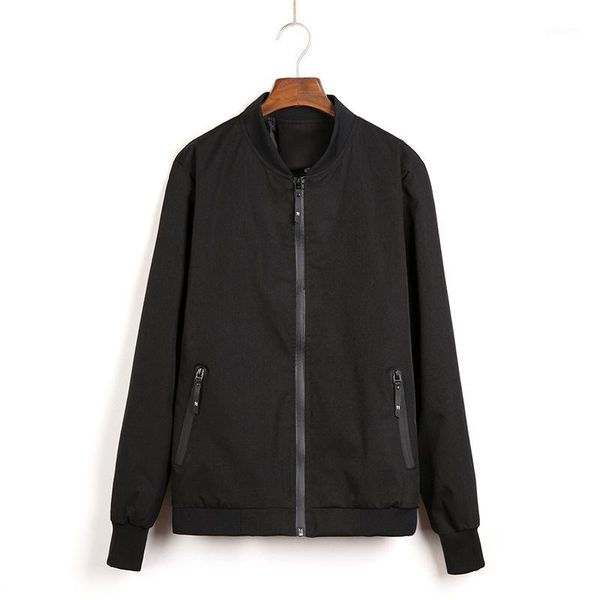 

o neck long solid color men's jackets coats wind breaker biker plain spring men's jacket 2020 new1, Black;brown