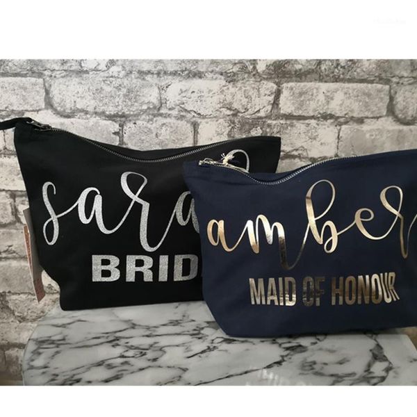 

personalised name make up bag, bridesmaid gifts, wedding thank you gift, bridal party cosmetics bag,cutom wedding day gifts.1