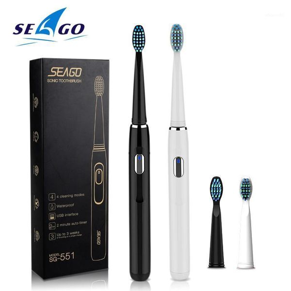 

seago sg-551 sonic electric toothbrush smart timer 4 modes deep oral clean usb rechargeable toothbrush with 3 brush heads1