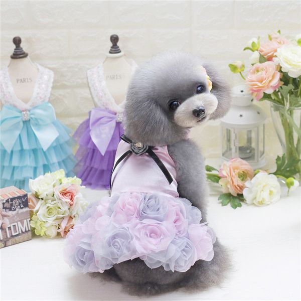 

supplies pet rose wedding dress puppy princess lovely clothes cloth for small dog apparel