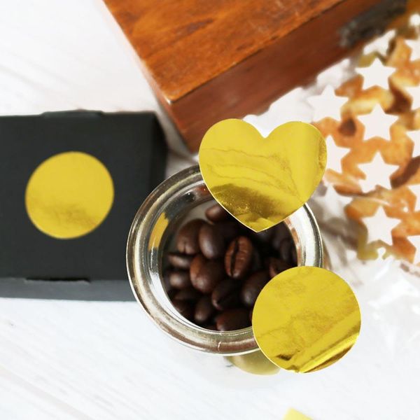 

120pcs lot creative round love heart gold sticker blank kids diy diary scrapbooking decoration stationery sticker bbywfd lipper