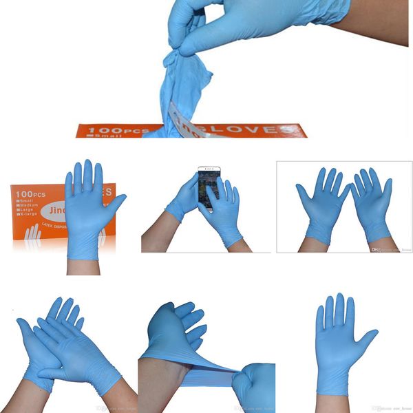 

disposable processing gloves powder-nitrile waterproof blue food acidproof disposable nitrile gloves 50 pairs qgmebmys r0pl