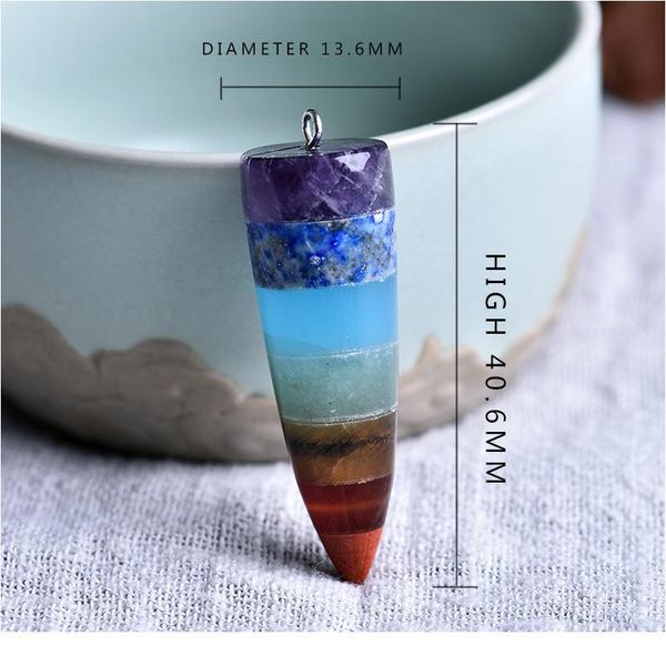 

1pc natural crystal colorful pendant guardian gemstone quartz crystal crafts necklace diy gift jllwze, Black