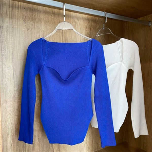 

2021 new spring new sweater female net red temperament v-neck long-sleeved thin bottoming t-shirt c1o7, White;black