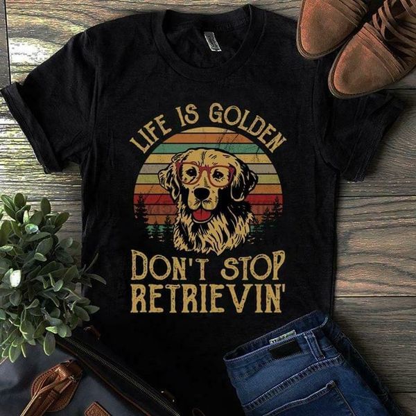 

golden retriever life is golden don stop retrievin vintage men t shirt черный спортивный толстовка с капюшоном толстовка