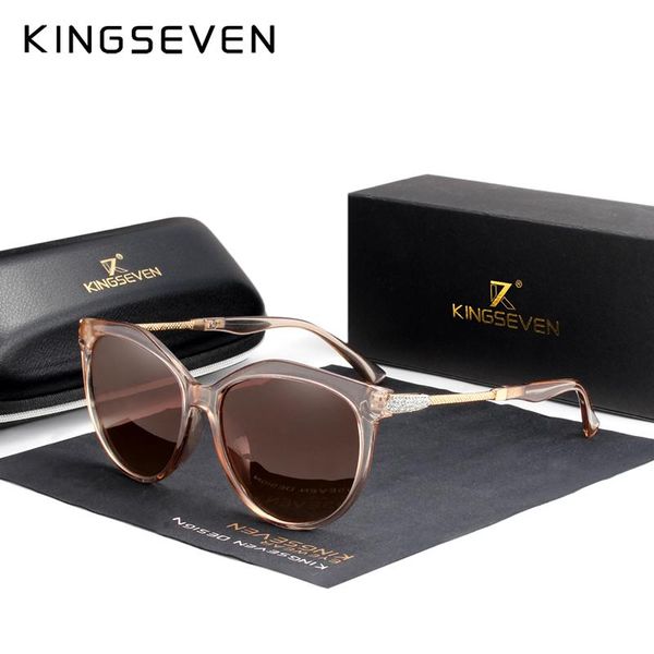 

kingseven 2020 fashion sunglasses elegant series women polarized glasses double frame design women female eyewear, White;black