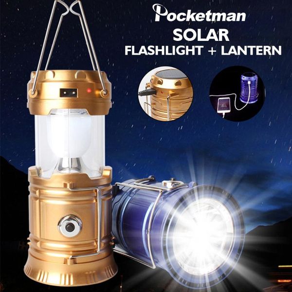 

pocketman solar charging lantern outdoor camping tent light usb rechargeable collapsible lamp emergency torch