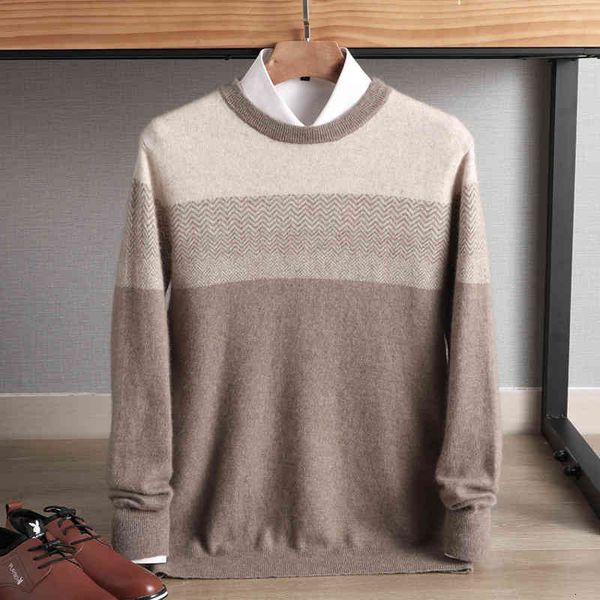 

pullover cardigan sweaters men's round neck autumn winter splicing large casual long sleeve bottoming shirt, White;black