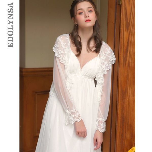 

two 2 pieces sleepwear women night wear home robe gown set transparent silk robe kimono negligee lace nightie peignoir sets t418 y200425, Black;red