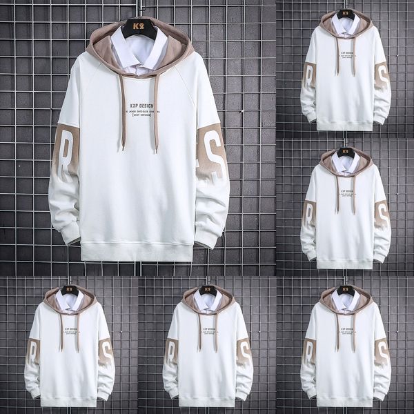 

n29gv 2020 autumn and youth long casual printed men's fashionable winter hooded sweater sweater thin sleeve new cvqnc, Black