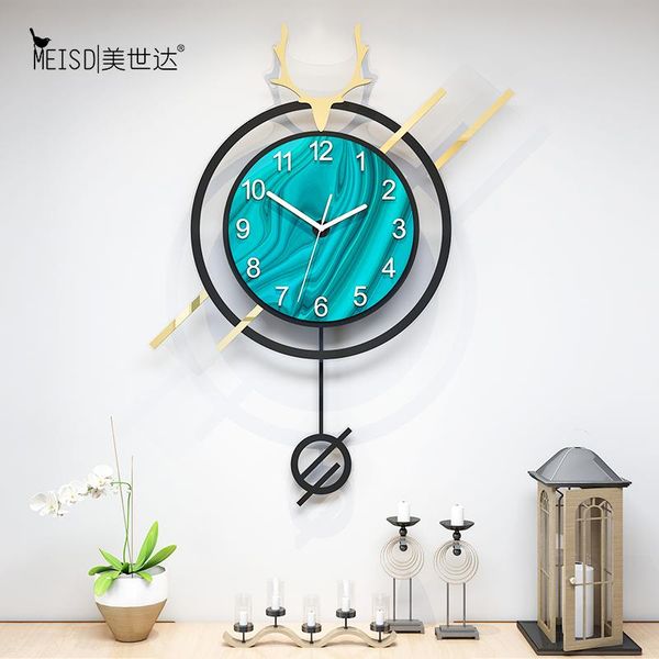 

nordic antlers silent acrylic large decorative wall clock modern design living room home decoration wall watch stickers