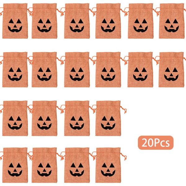 

20pcs party favor pouch wrapping supplies jewelry portable candy gift bag sack birthday halloween pumpkin wedding drawstring
