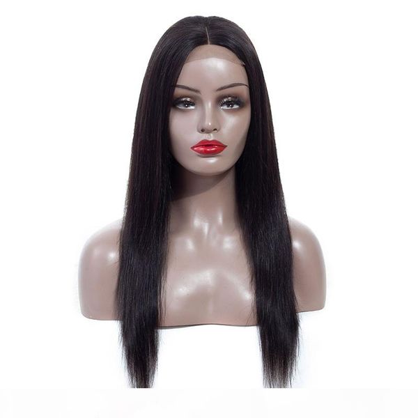 

180% density 215g and 250% density 320g brazilian virgin hair 4*4 lace closure wigs silky straight human hair lace font wig 10-24, Black