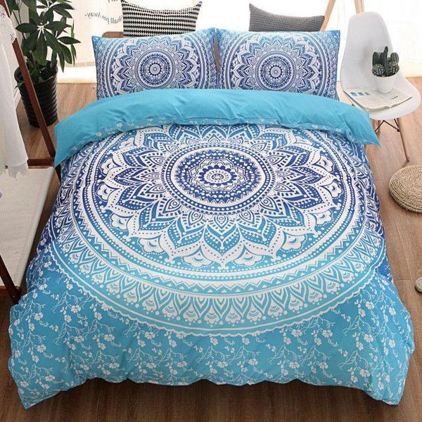 

bedding sets bohemian duvet cover set mandala floral printed soft comfortable pillow case luxury retactive printing set1