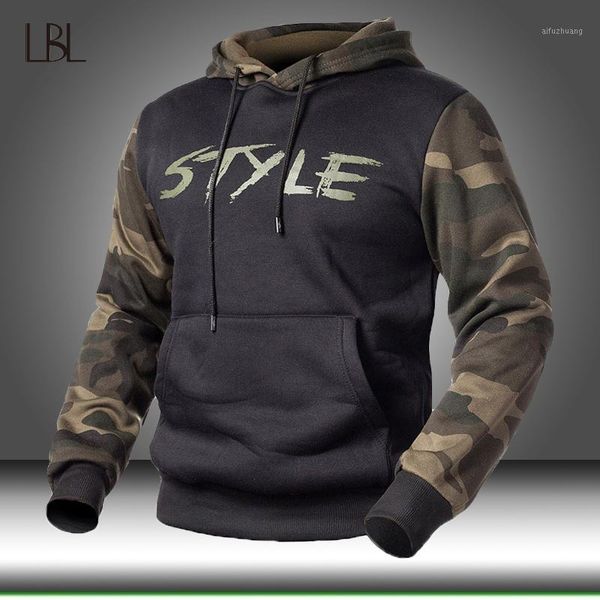 

camo hoodies autumn sportswear mens long sleeve camouflage hooded shirt mens hoodie clothing male casual sweatshirt1, Black