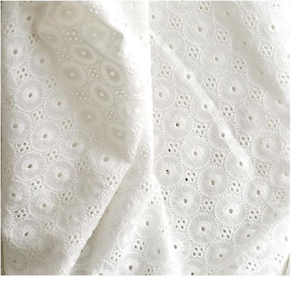 

125cm wide 0.5meter/lot pure cotton lace fabric embroidery lace cloth material baby clothes sewing access sqcfup