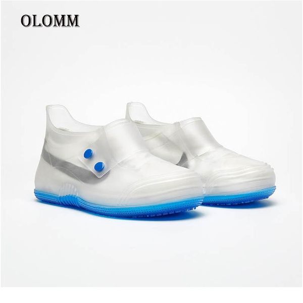 

men's and women's waterproof shoe covers can be reused rain boots non-slip wear-resistant transparent shoe covers jllijg