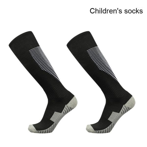 

kids professional sports soccer socks non-slip knee high football sock thickening towel bottom sweat-absorbing breathable1, Black